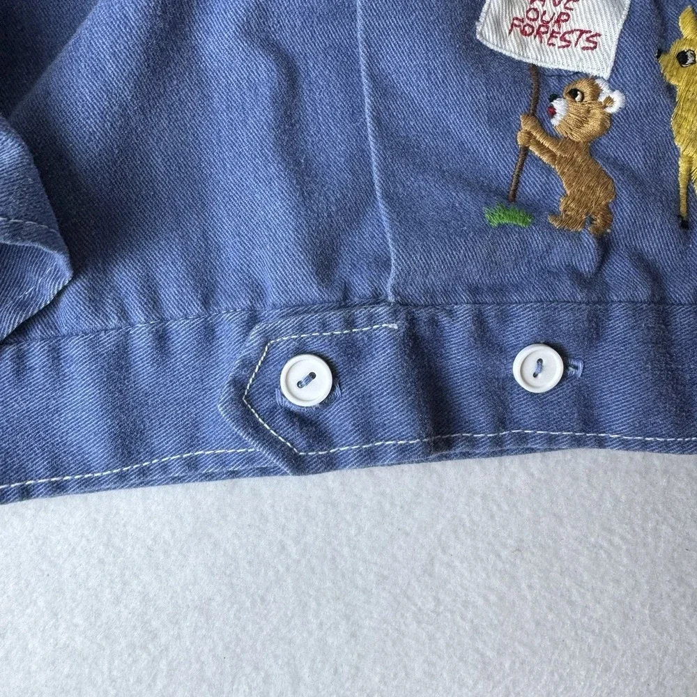 Vintage Baby Smokey The Bear Jacket 60 70s Denim Shirt Save Our Forests *no Size